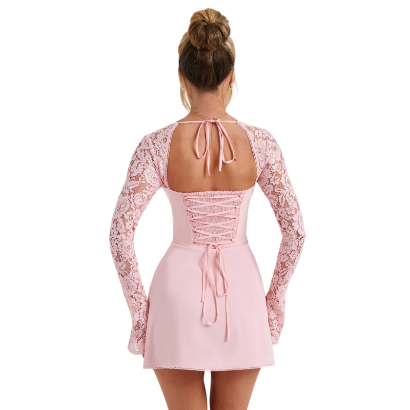 Graceful Lace Trim Dress