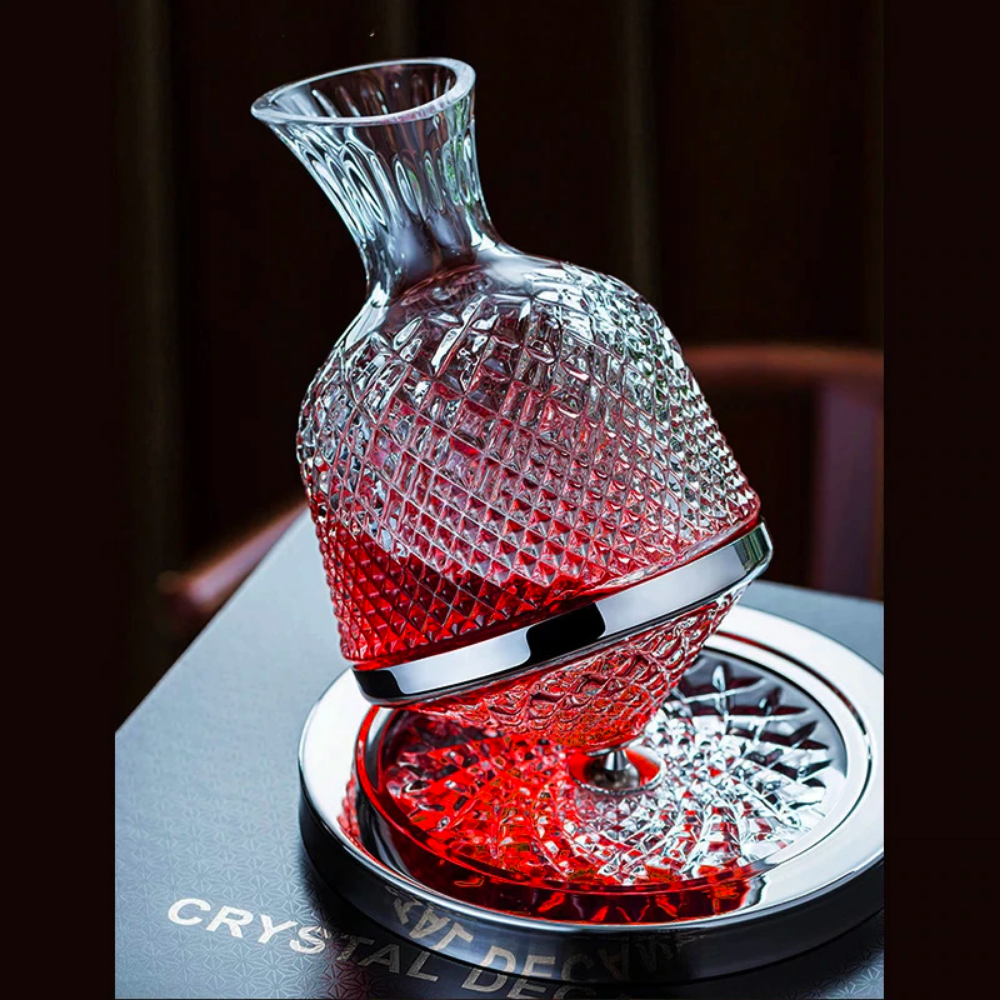 Stylish Rotating Crystal Decanter
