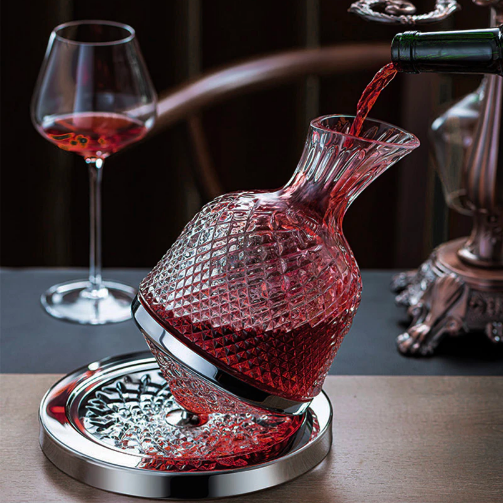 Stylish Rotating Crystal Decanter