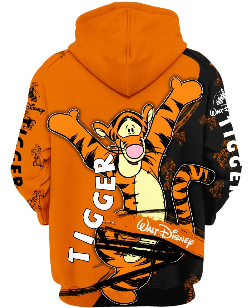 Vibrant Tigger Inspired Zip Up Hoodie