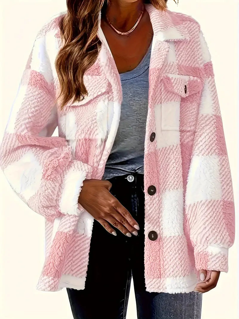 Comfy Plaid Pattern Jacket