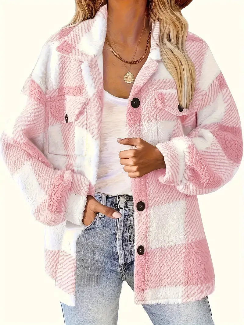 Comfy Plaid Pattern Jacket