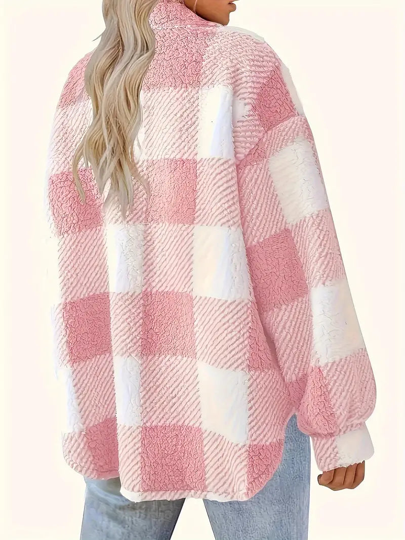 Comfy Plaid Pattern Jacket