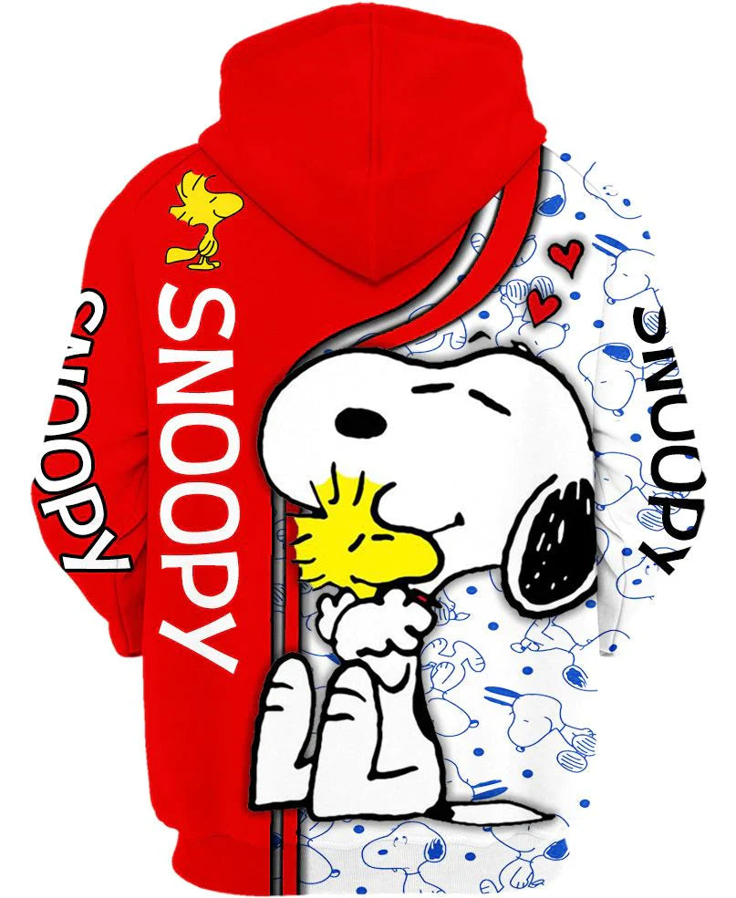 Dual Tone Snoopy Printed Cartoony Hoodie