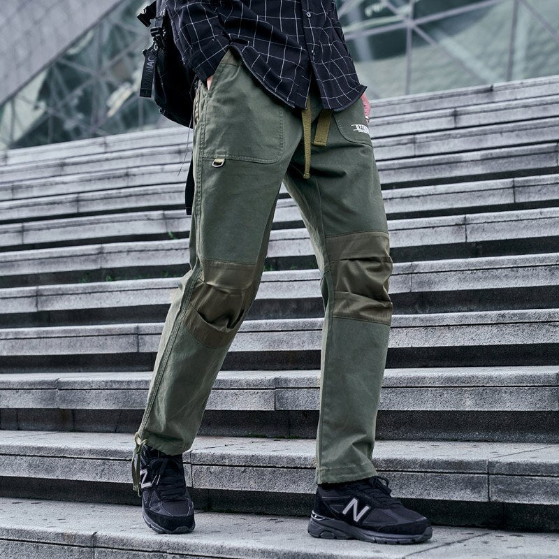 Black & Army Green Hip Hop Cargo Men Pants