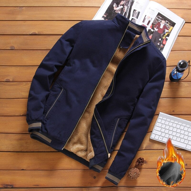 Men's Thick Warm Fleece Bomber Jacket