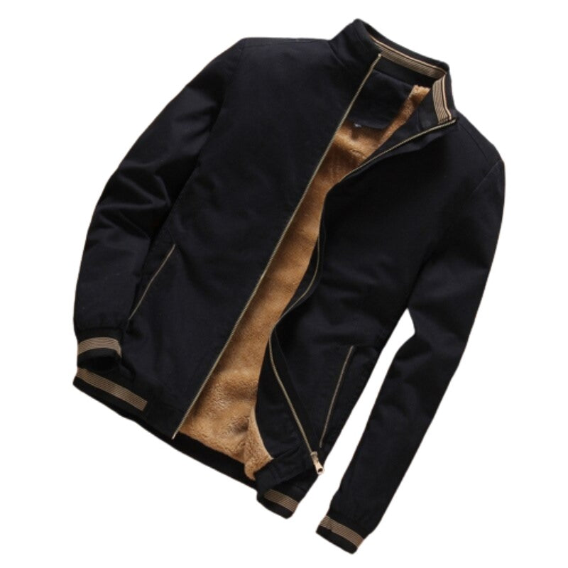 Men's Thick Warm Fleece Bomber Jacket