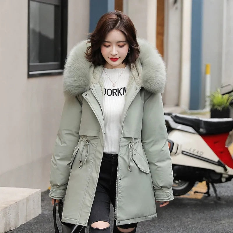 Women's Fur Collar Thick Jacket