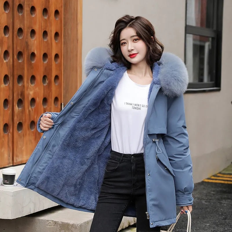Women's Fur Collar Thick Jacket