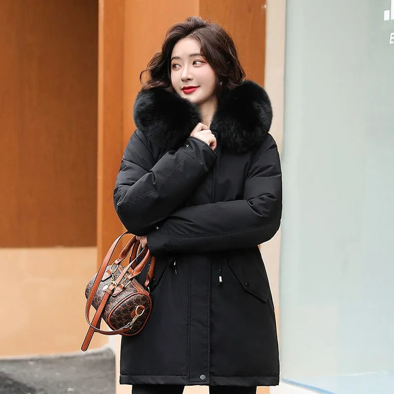 Women's Fur Collar Thick Jacket