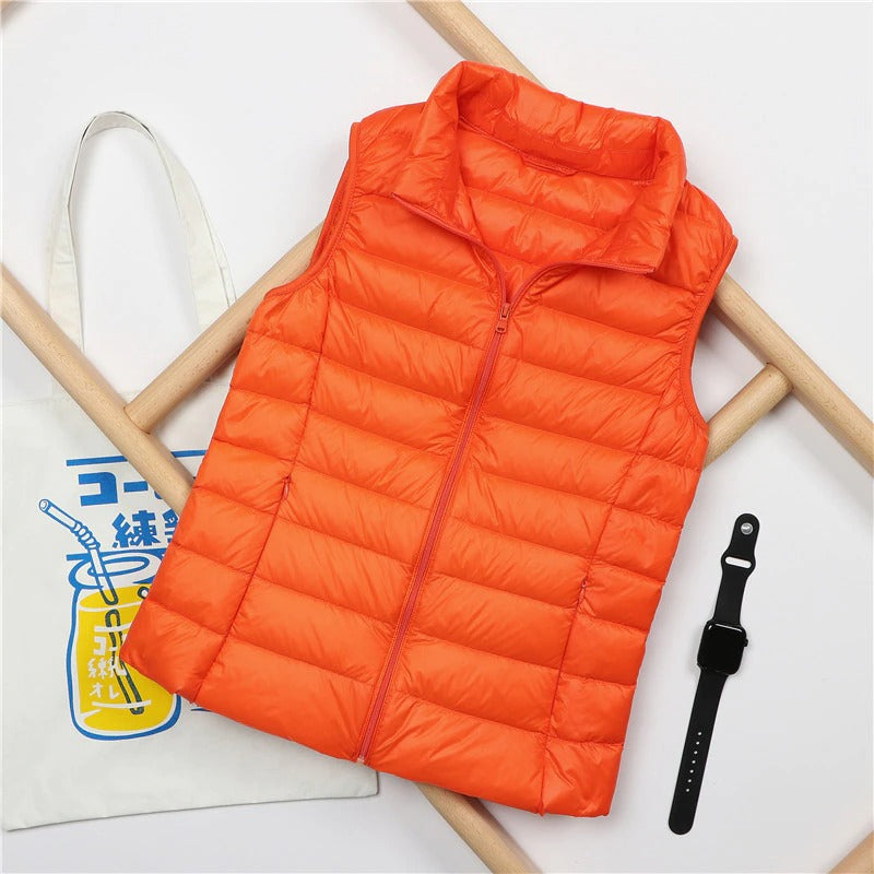 Women's Ultra Light Down Vest Sleeveless Padded Jacket