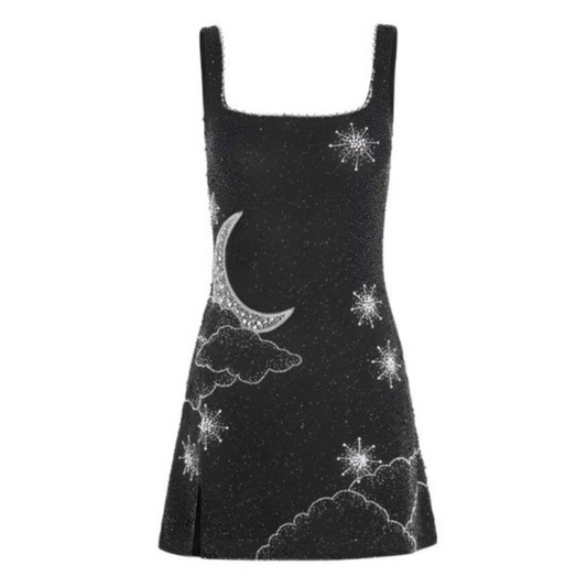 Celestial Embroidery Night Mini Dress