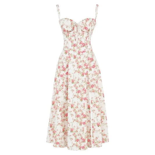 Floral Corset Midi Dress