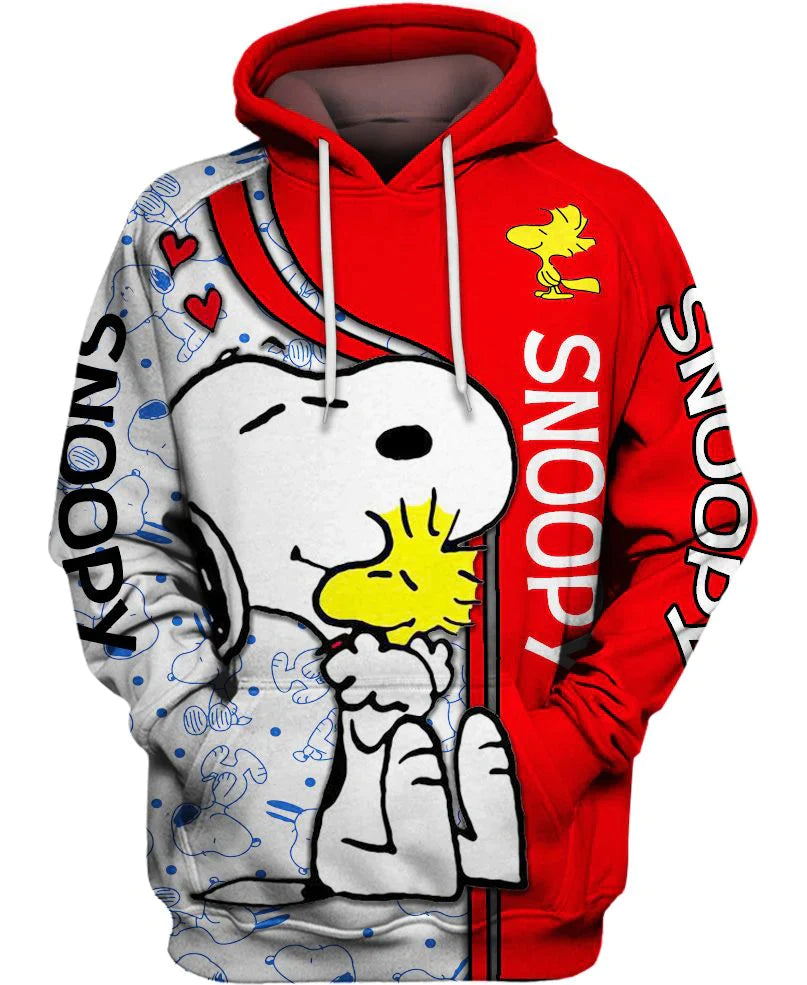 Cartoon Character Printed Oversized Hoodie