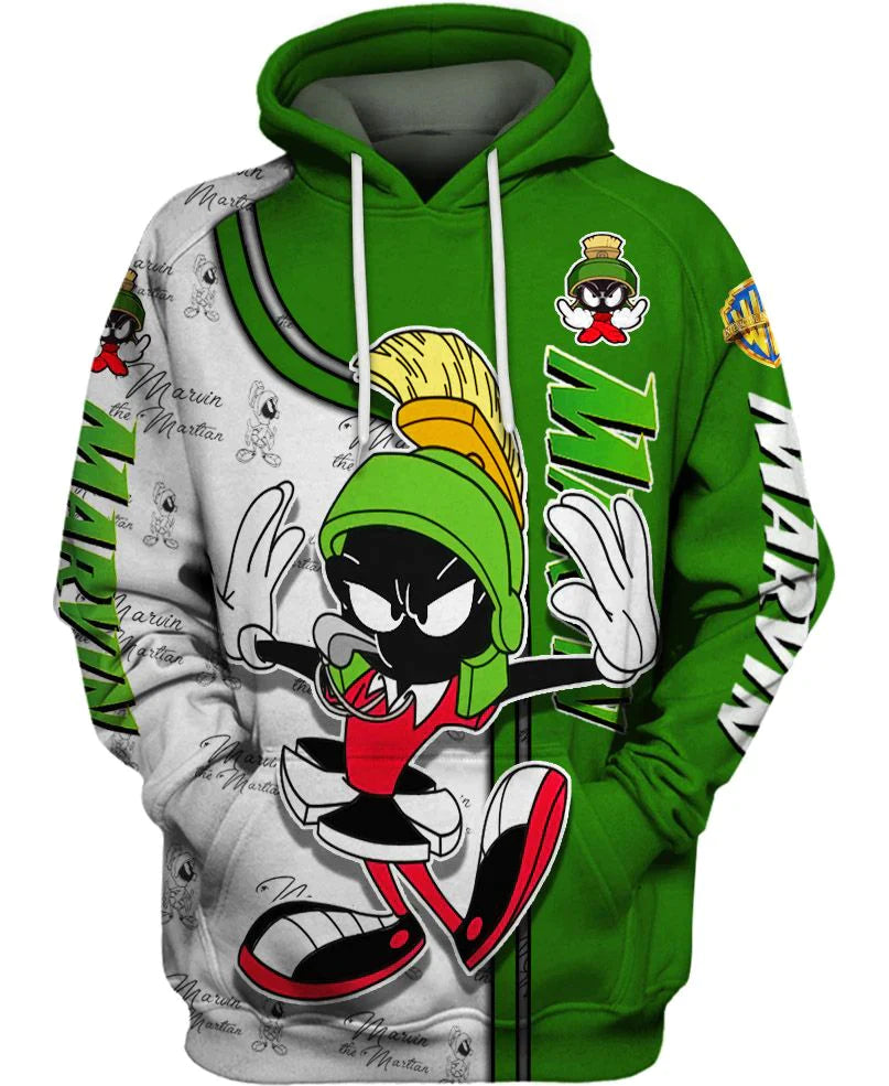 Cartoon Character Printed Oversized Hoodie