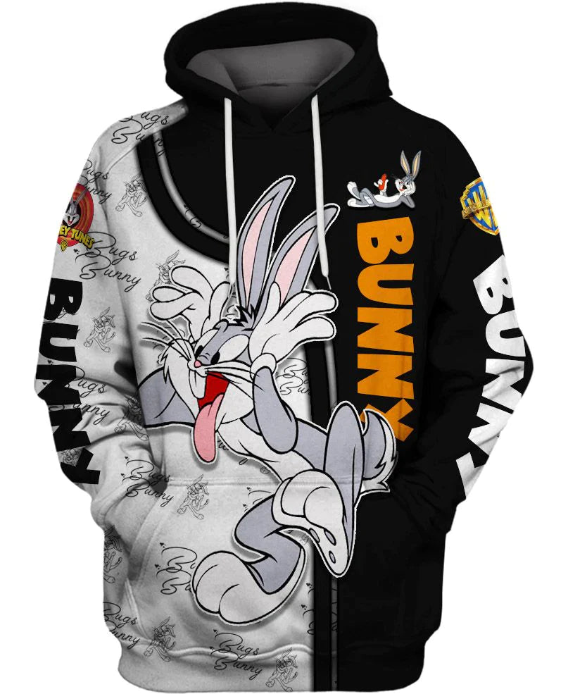 Cartoon Character Printed Oversized Hoodie