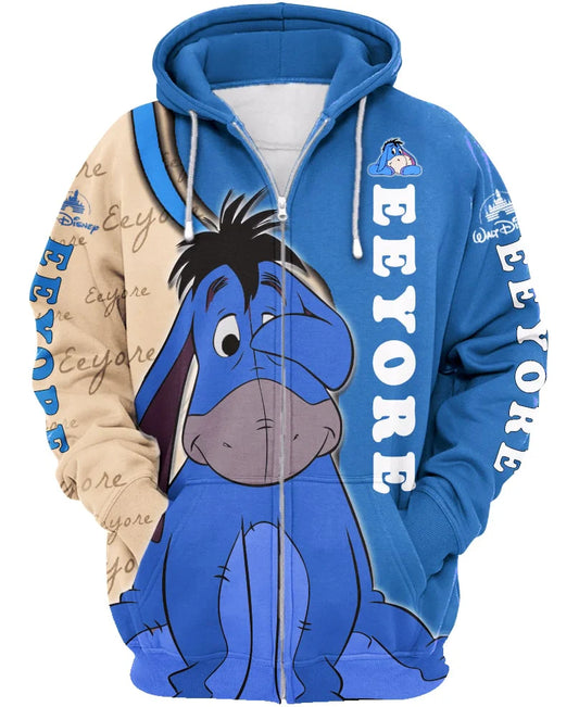 Cartoony Donkey Themed Zip Up Hoodie