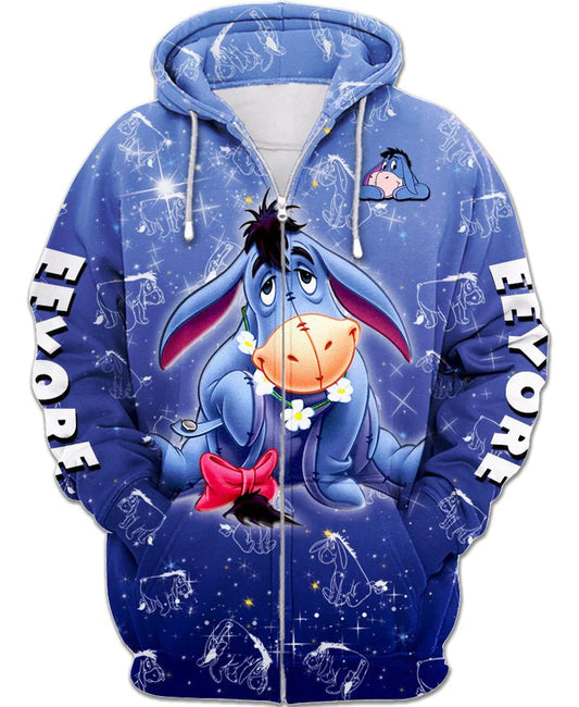 Eeyore Inspired Zip Up Hoodie