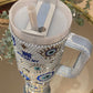 Crystal Patterned 40oz Tumbler With Handle