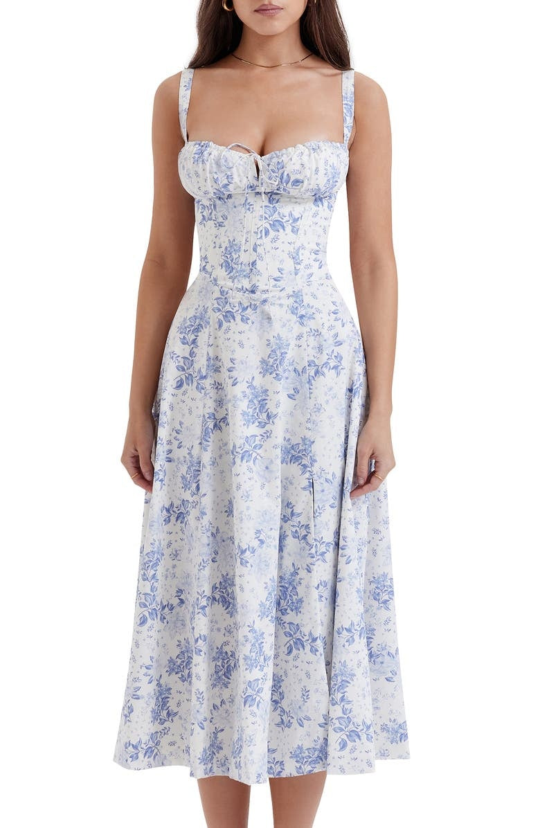 Floral Corset Midi Dress