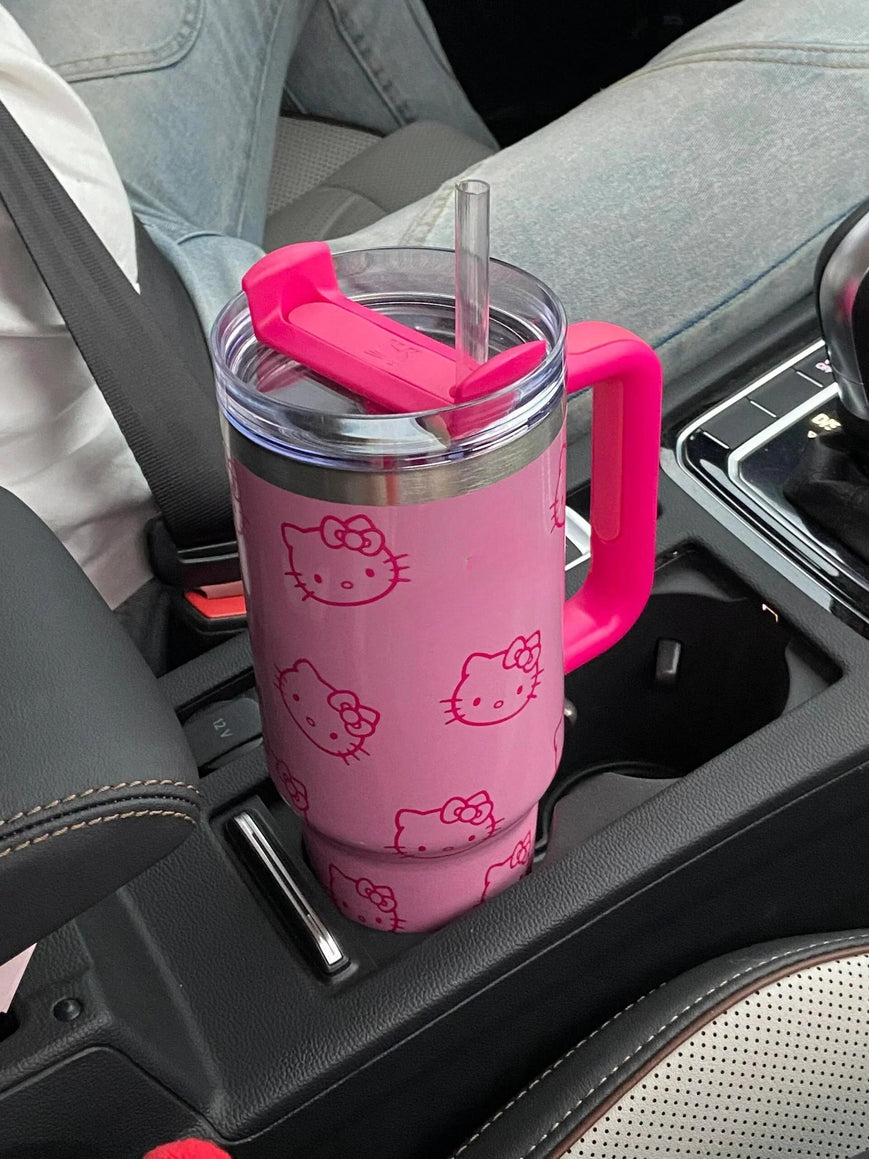 40 Oz Tumbler With Hello Kitty Design