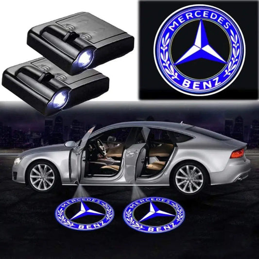 Set Of 2 Wireless Mercedes Benz Striking Door Logo Lights