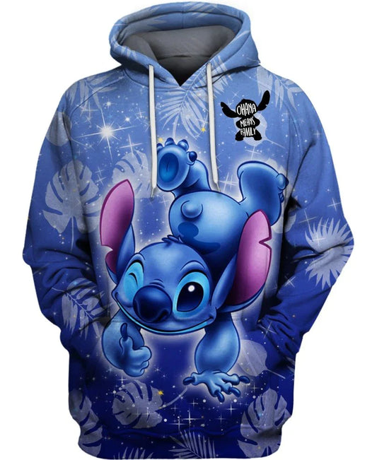 Cosmic Cartoon Printed Pullover Hoodie