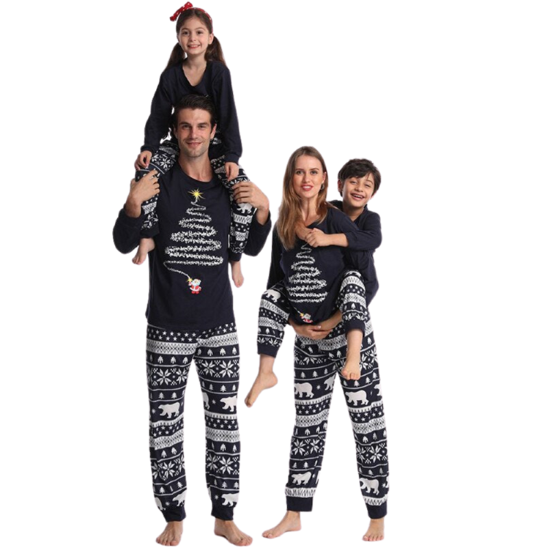 The Christmas Tree Lights Printed Family Pajama Set