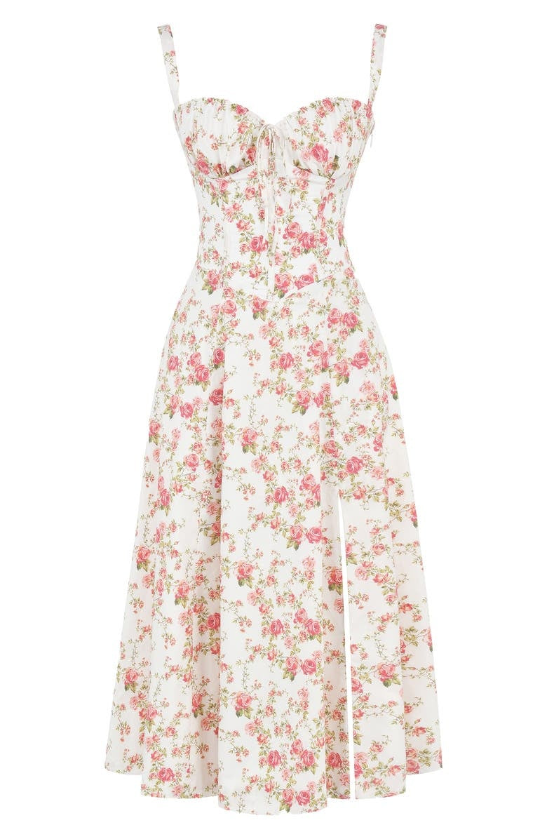 Floral Corset Midi Dress