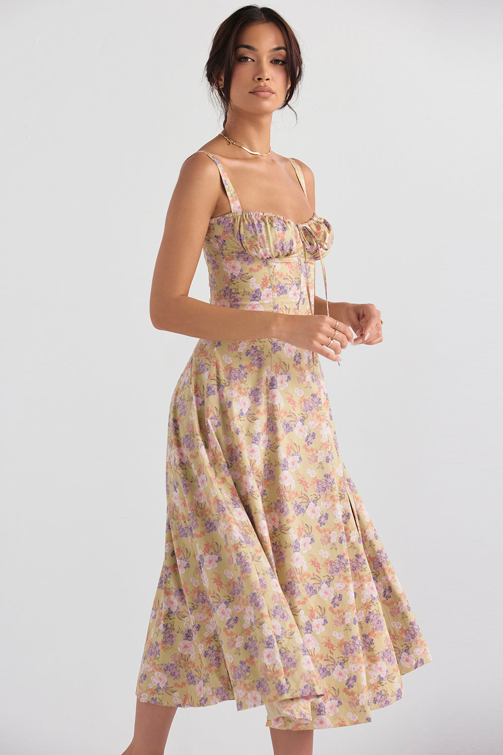 Floral Corset Midi Dress