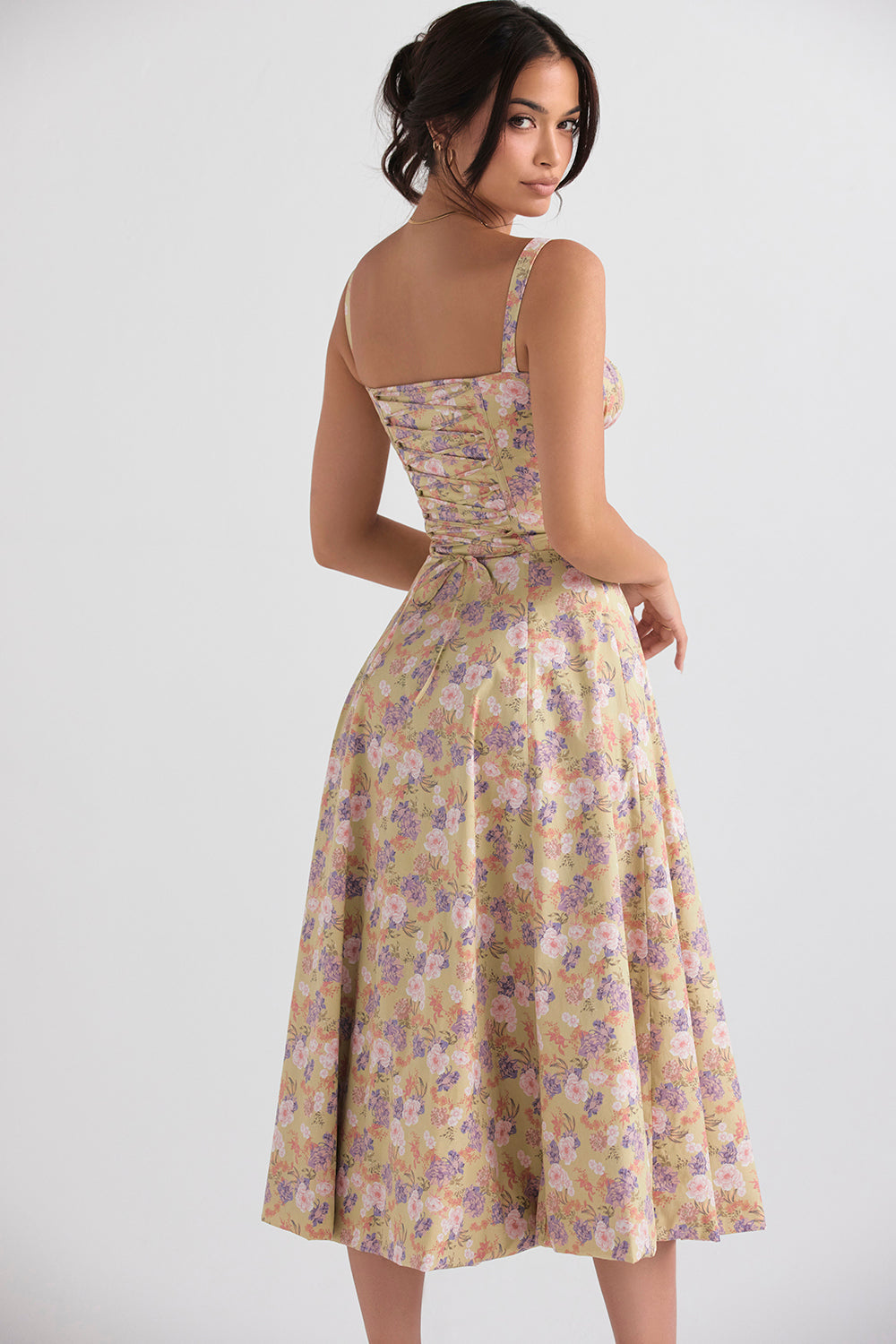 Floral Corset Midi Dress