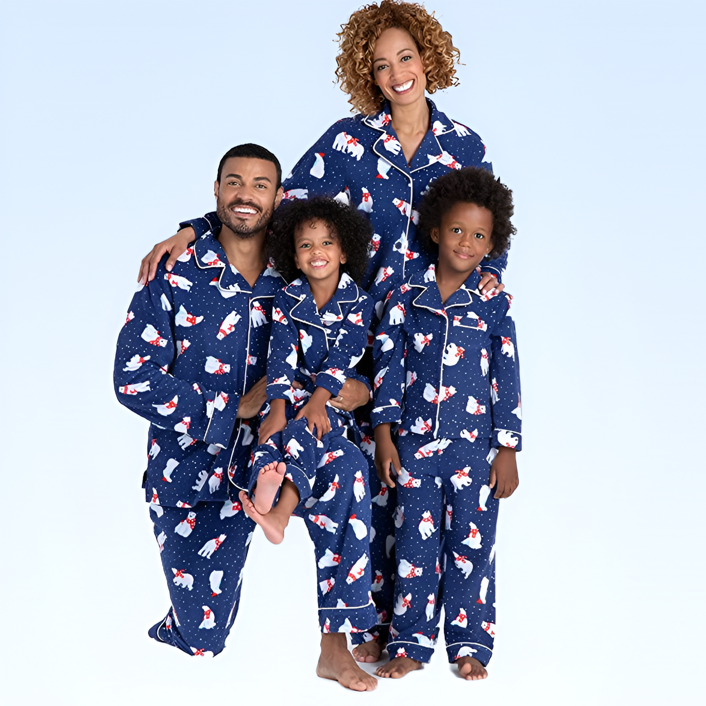 Festive Navy Blue Christmas Pajamas