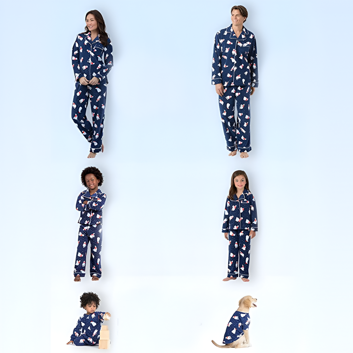 Festive Navy Blue Christmas Pajamas