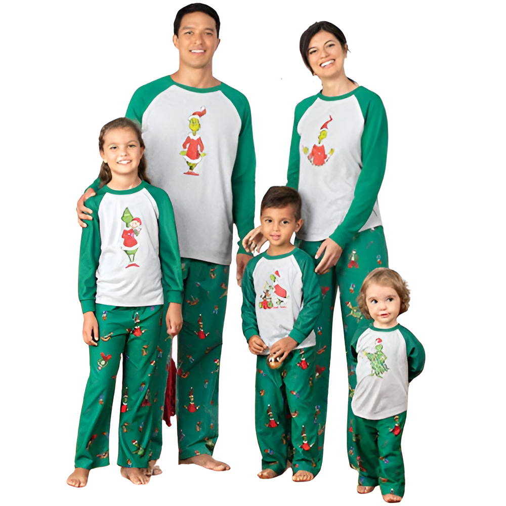 Grinch Themed Holiday Pajamas Set