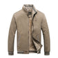 Men's Cotton Casual Solid Leather Jacket