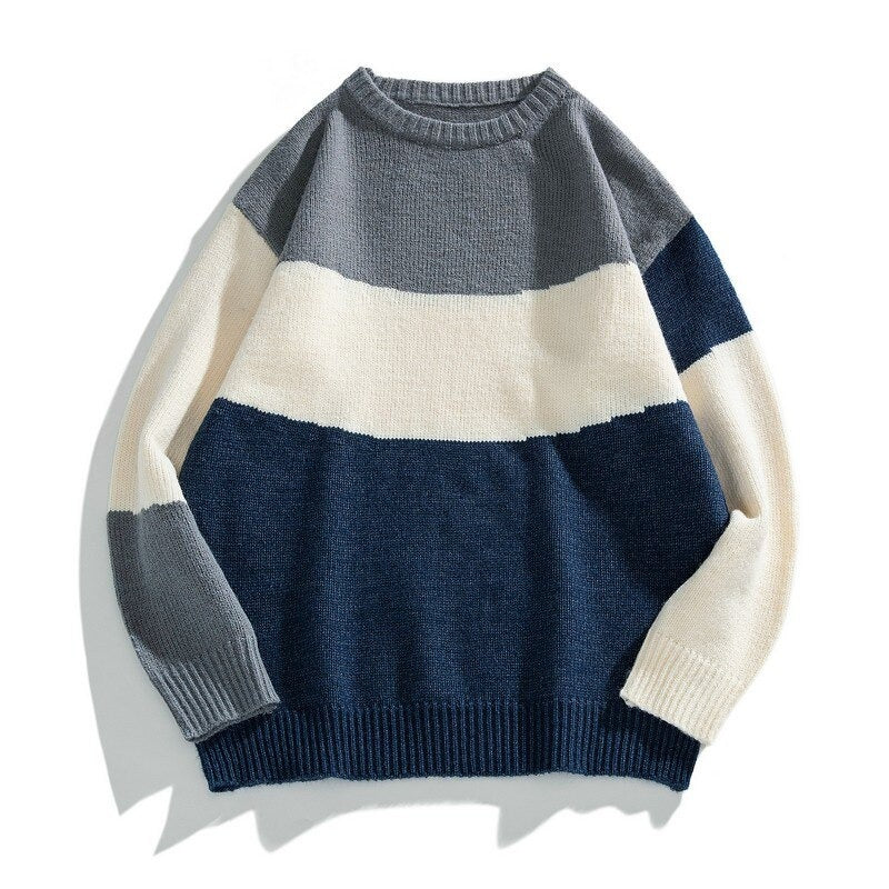 Men's Striped Round Neck Sweater
