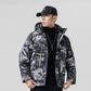 Men's Thick Patterned Hooded Down Jacket
