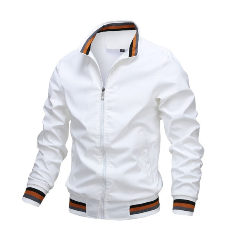 Casual Solid Striped Men's Jacket