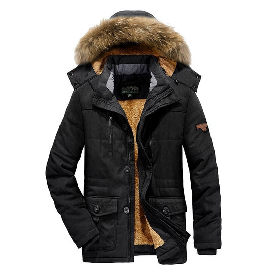 Warm Thick Windproof Fur Collar Parka Coat