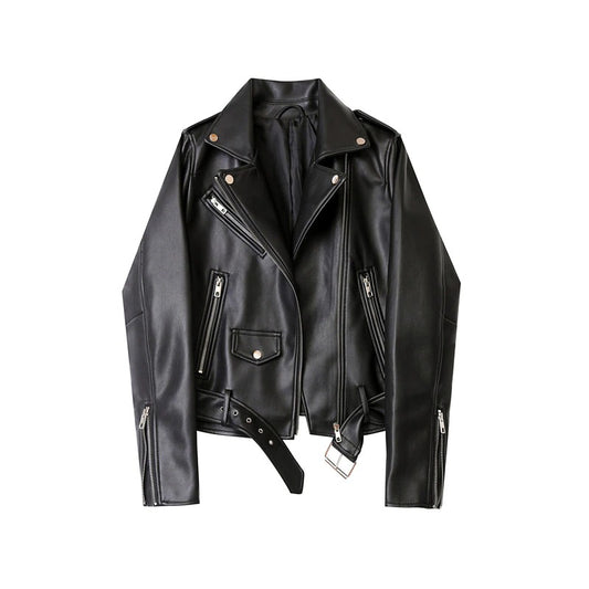 Women's Faux Leather Zipper Slim Biker Jackets