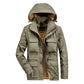 New Windproof Hooded Warm Fleece Men's Jacket