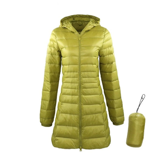 Women's Long Coat With Portable Storage Bag