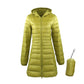 Women's Warm Long Coat With Portable Storage Bag