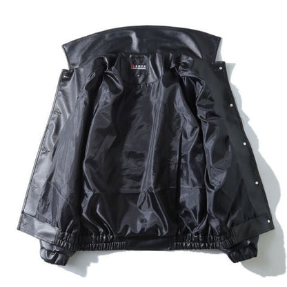 Men Black Soft Faux Leather Jacket