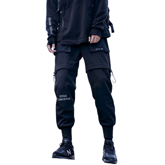 Men's Casual Multi-Pocket Black Cargo Pants