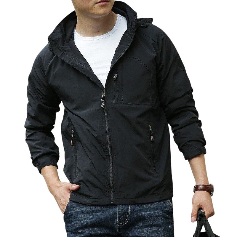 Men's Waterproof Hooded Windbreaker Jacket