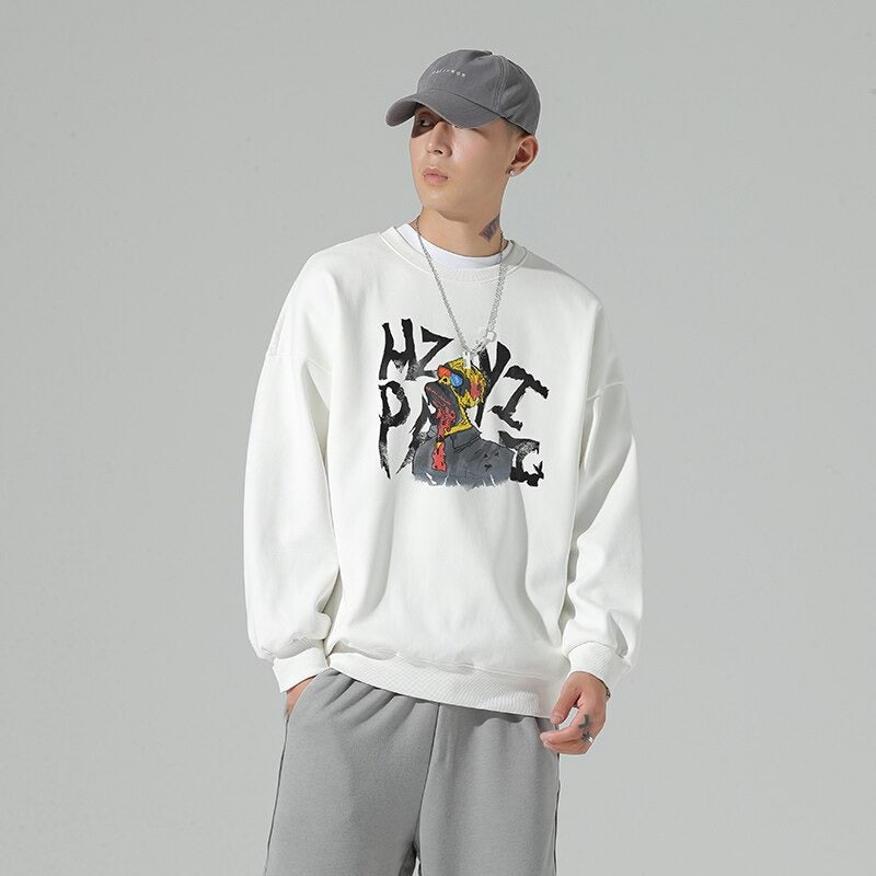 Casual Solid Round Neck Men's Hoodie