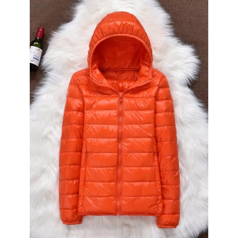 Women Ultralight Thin Down Hooded Jackets