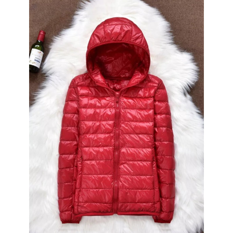 Women Ultralight Thin Down Hooded Jackets