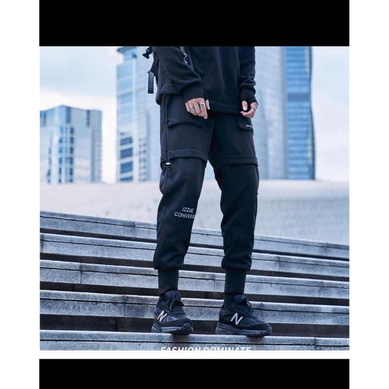 Men's Casual Multi-Pocket Black Cargo Pants